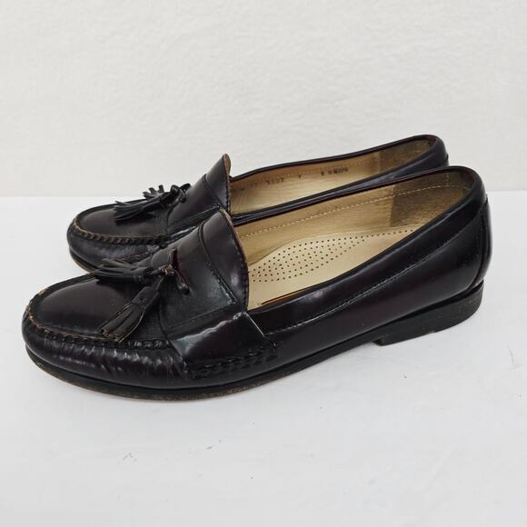 Cole Haan Men's Tassel Loafers Cherry Brown 9 - Picture 2 of 7